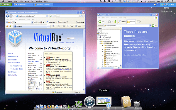 Screenshot of Virtualbox